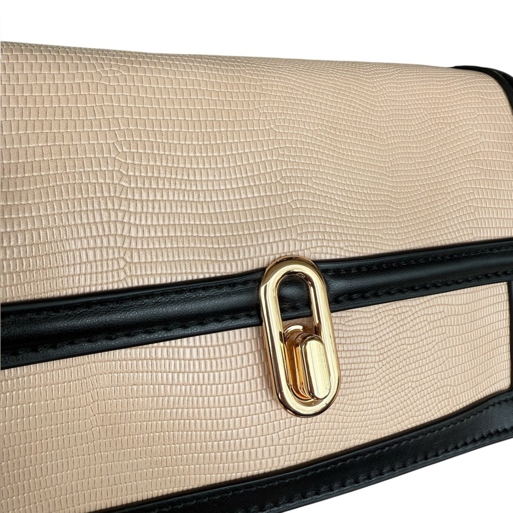 Jules Kae Mia Bag Purse Crossbody Handbag Tan Black Classic Old Money New NWT - Picture 5 of 9
